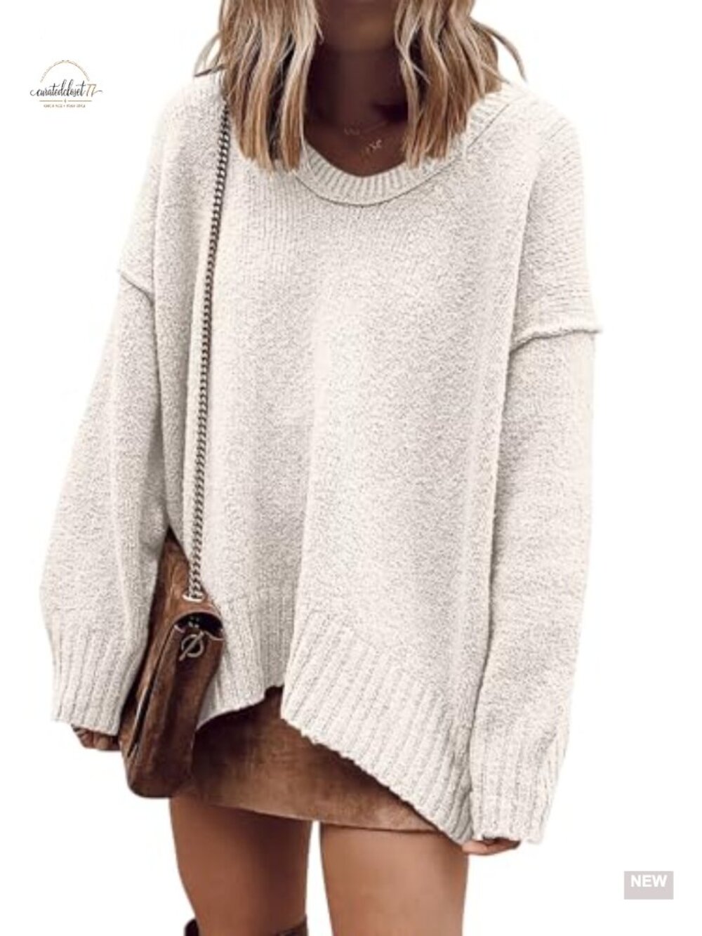 Oversized Scoop V Neck Batwing Sleeve Pullover Sweater